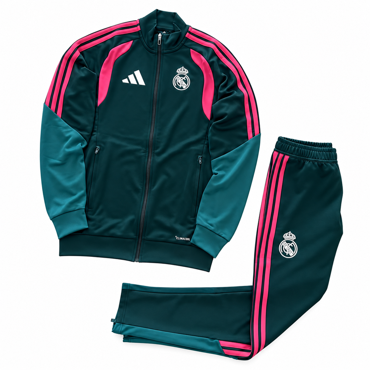 tuta adidas real madrid verde e rosa