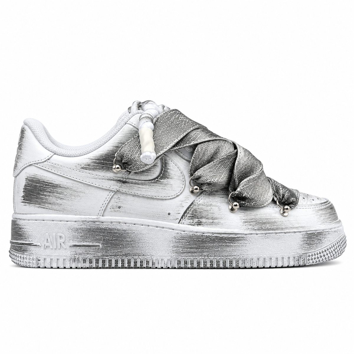air force 1 white custom rope laces white dirty evolution