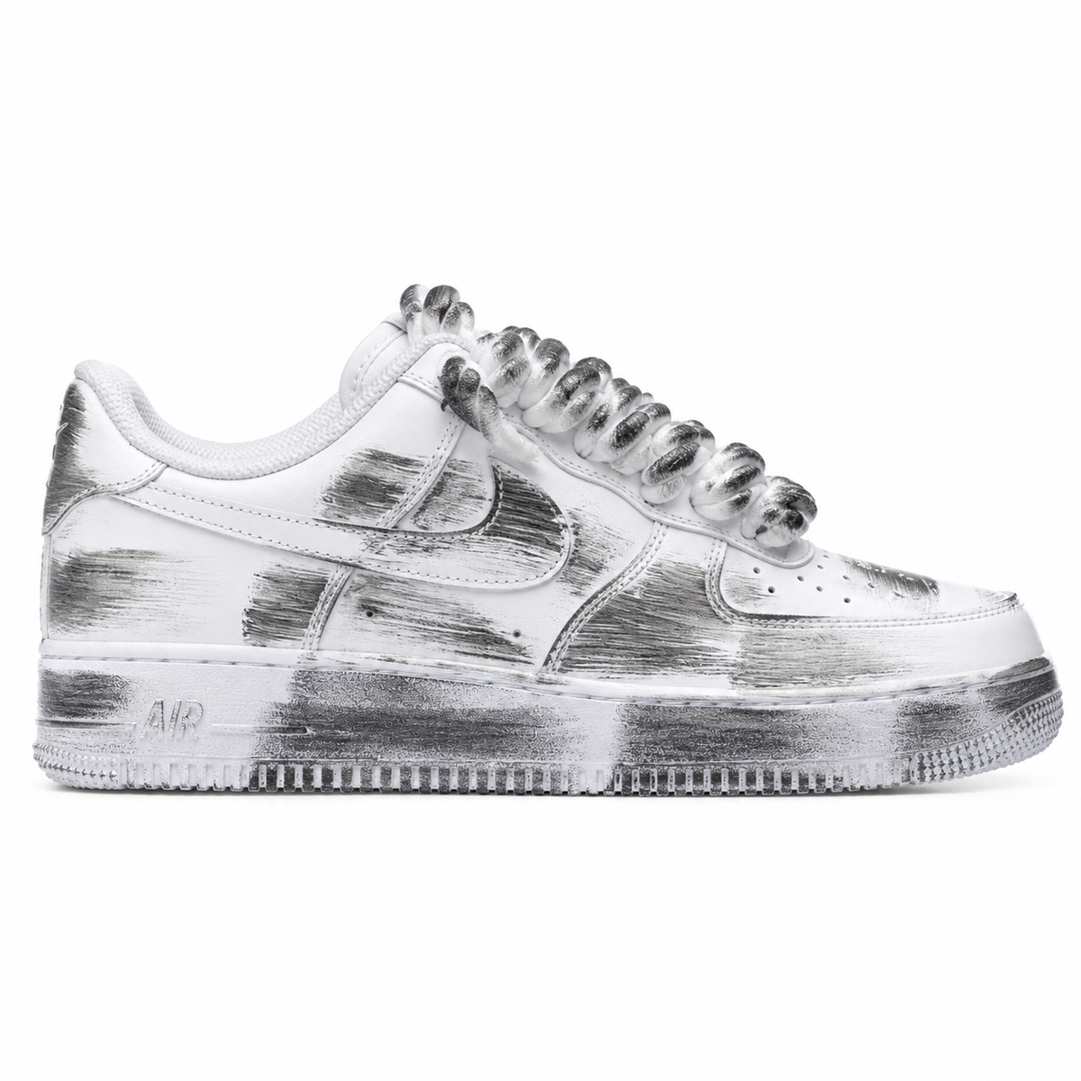 air force 1 white custom rope laces white dirty