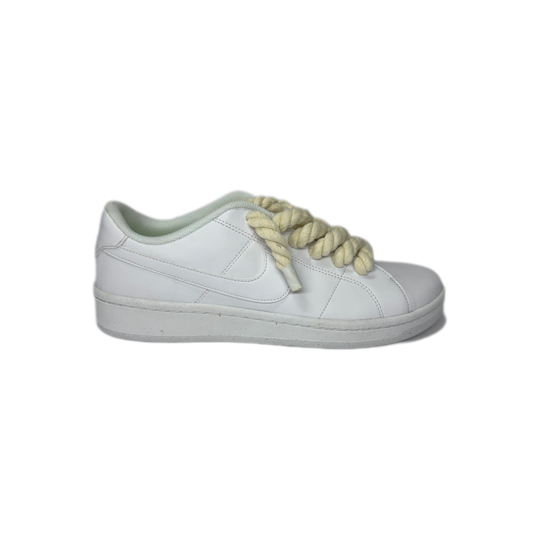 nike court royale 2 white rope laces beige