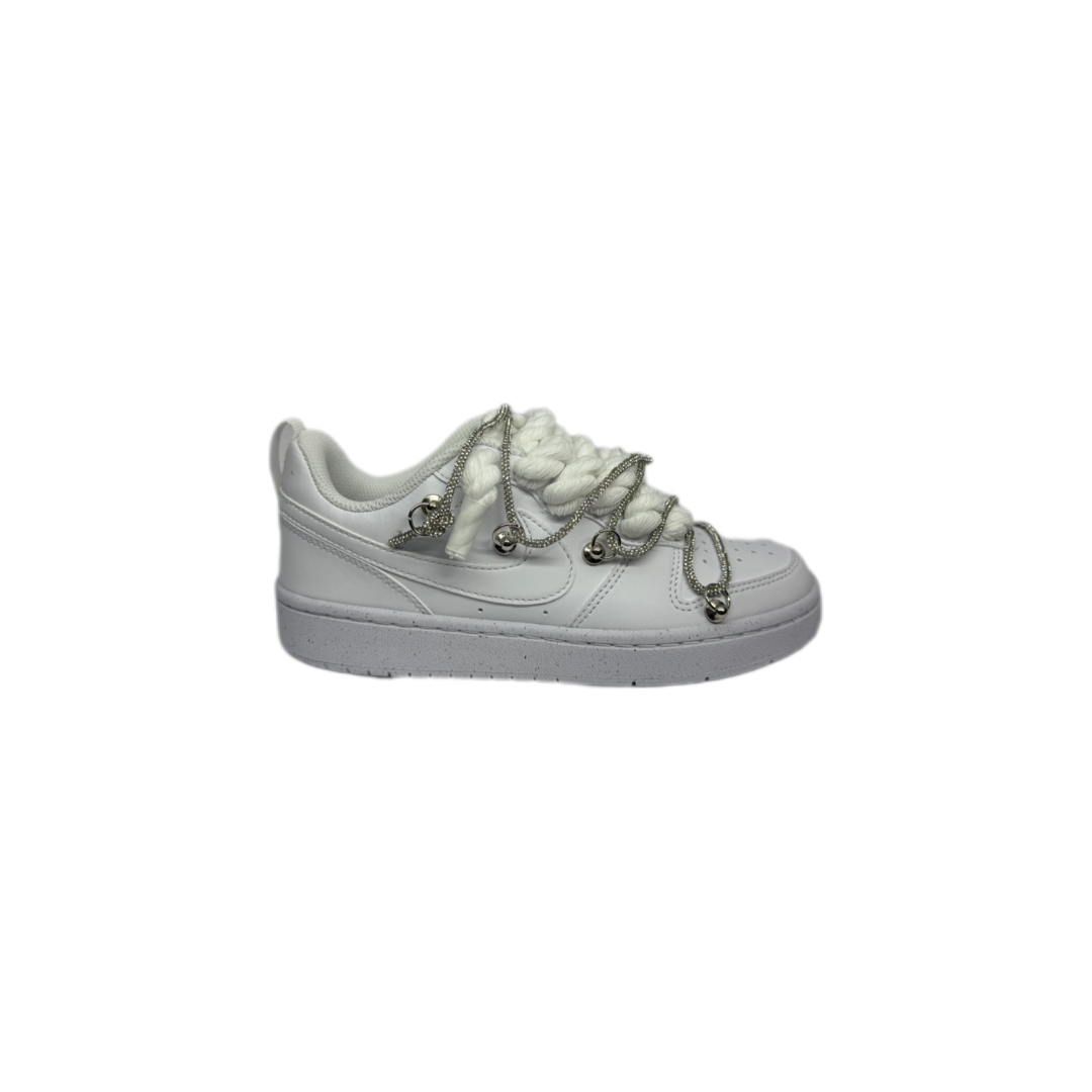 nike court borough white rope laces white mod off white