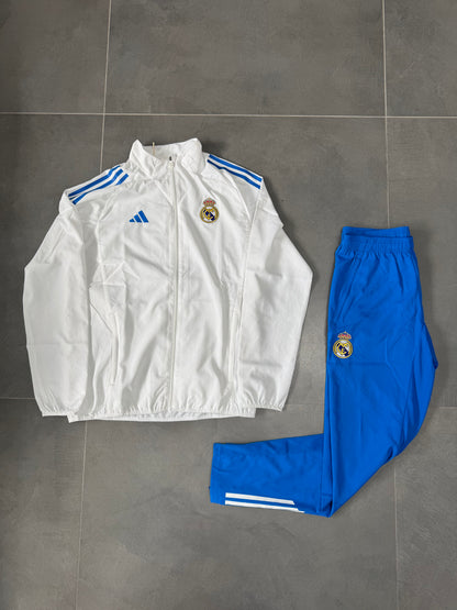 Adidas Tuta Real Madrid Bianca Azzurra Completa