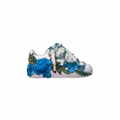 Air Force 1 White Custom Rope Laces Blue Rose Blue Off White