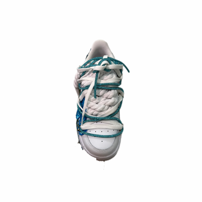 Air Force 1 White Custom Rope Laces Blue Rose Blue Off White