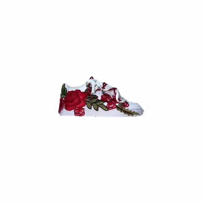 Air Force 1 White Custom Rope Laces Red Rose Red Off White