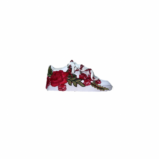 Air Force 1 White Custom Rope Laces Red Rose Red Off White
