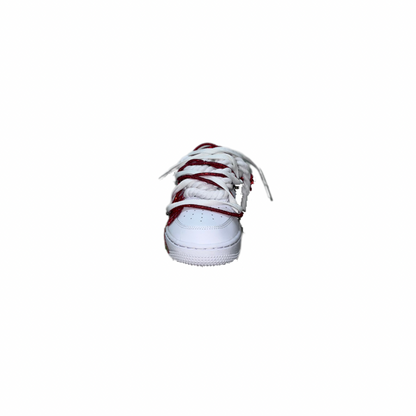 Air Force 1 White Custom Rope Laces Red Rose Red Off White