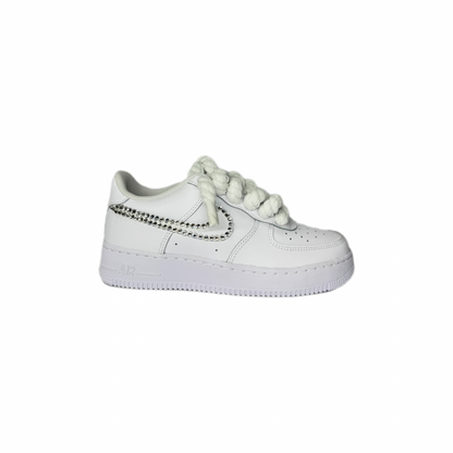 Air Force 1 White Custom Rope Laces White Strass