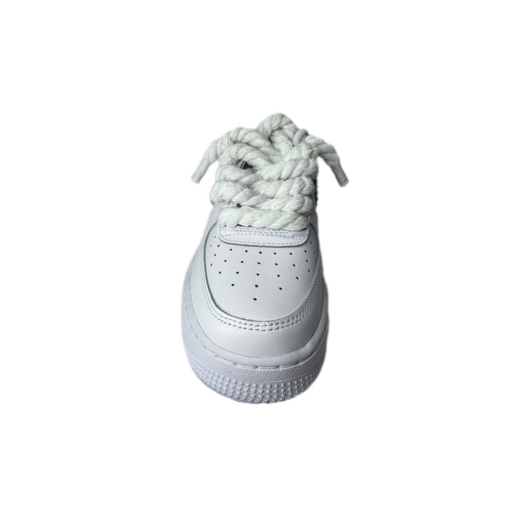 air force 1 white custom rope laces white strass