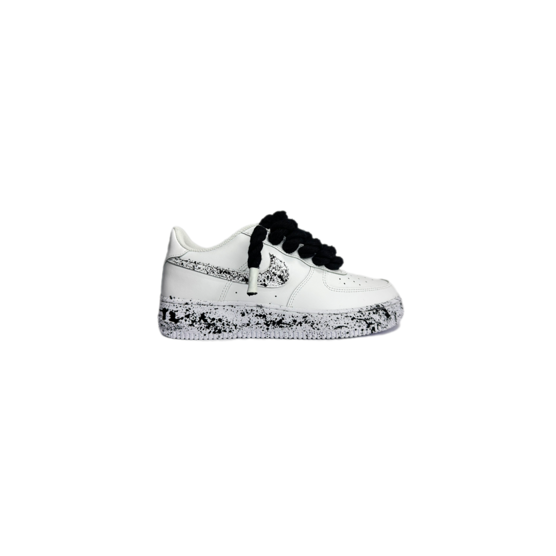 air force 1 white custom schizzo rope laces black