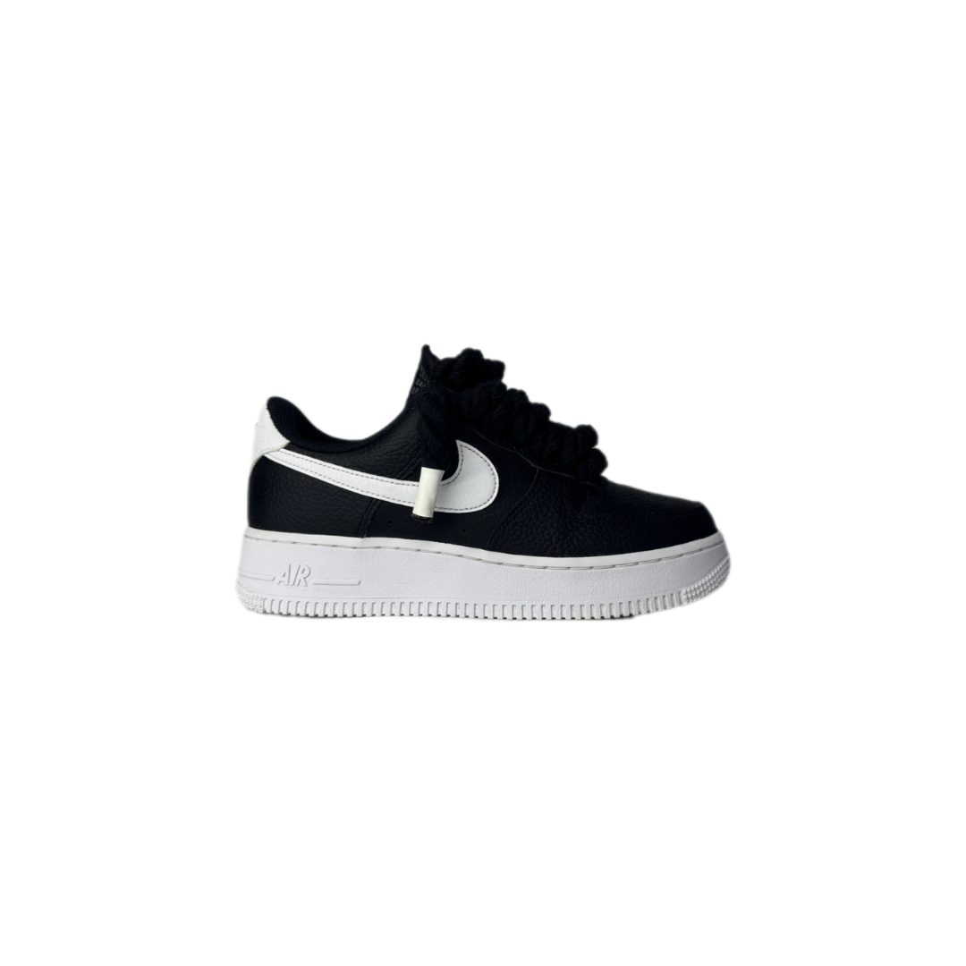 air force 1 black white custom rope laces black