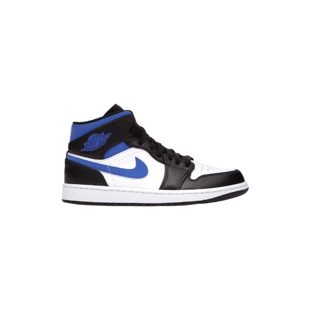 jordan 1 mid white black racing blue