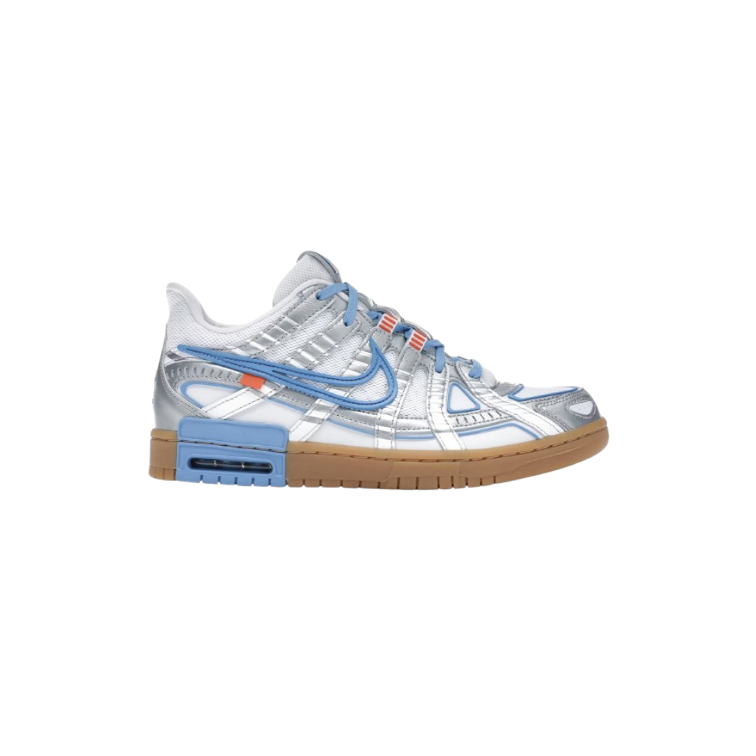 air rubber dunk x off-white university blue