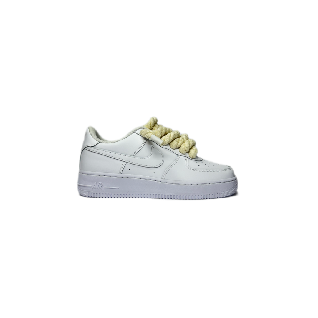 air force 1 white custom rope laces beige