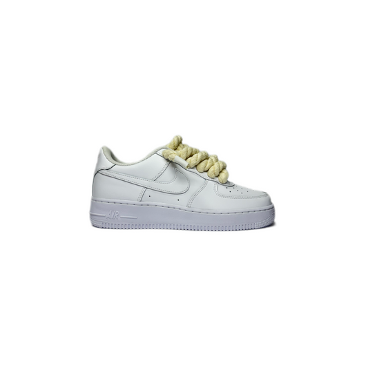 Air Force 1 White Custom Rope Laces Beige