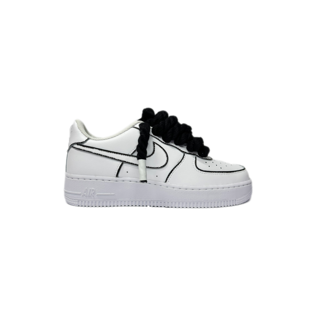 air force 1 white custom rope laces black border