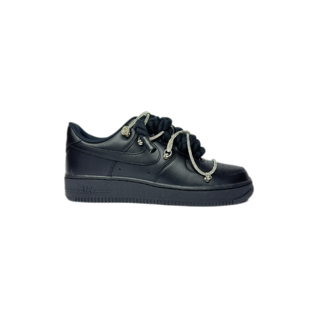 air force 1 black custom rope laces black mod off-white