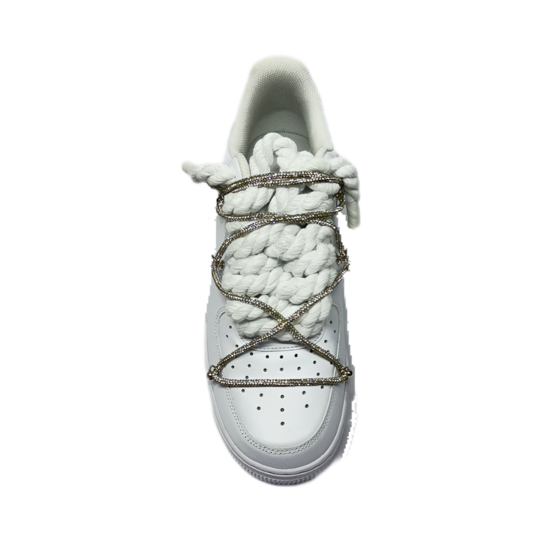 air force 1 white custom rope laces white mod off-white