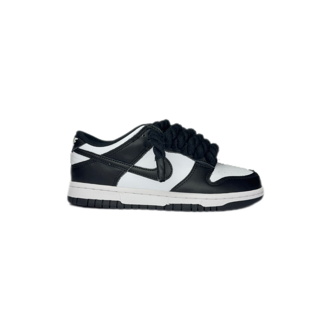 dunk low panda custom rope laces black