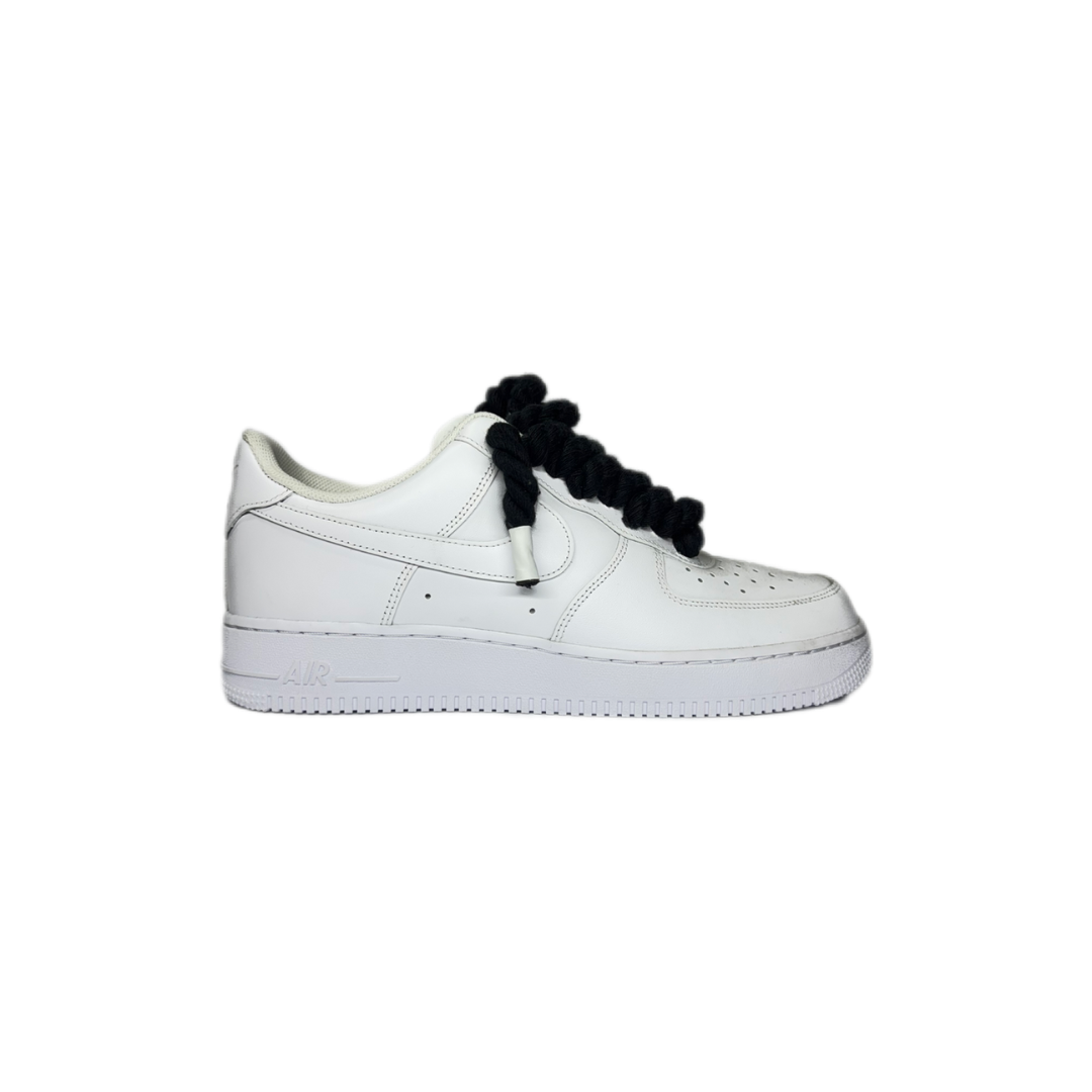 air force 1 white custom rope laces black