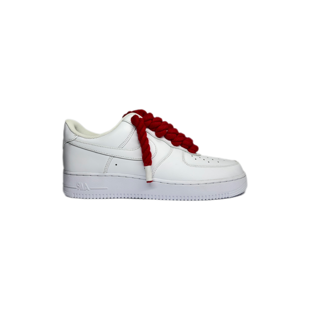 air force 1 white custom rope laces red