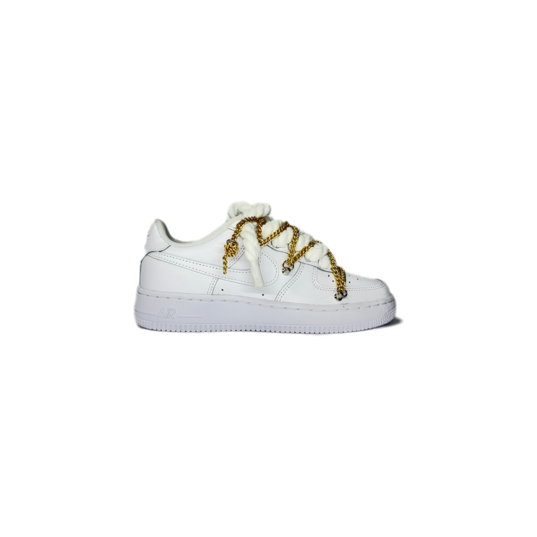 air force 1 white custom rope laces white mod off-white gold