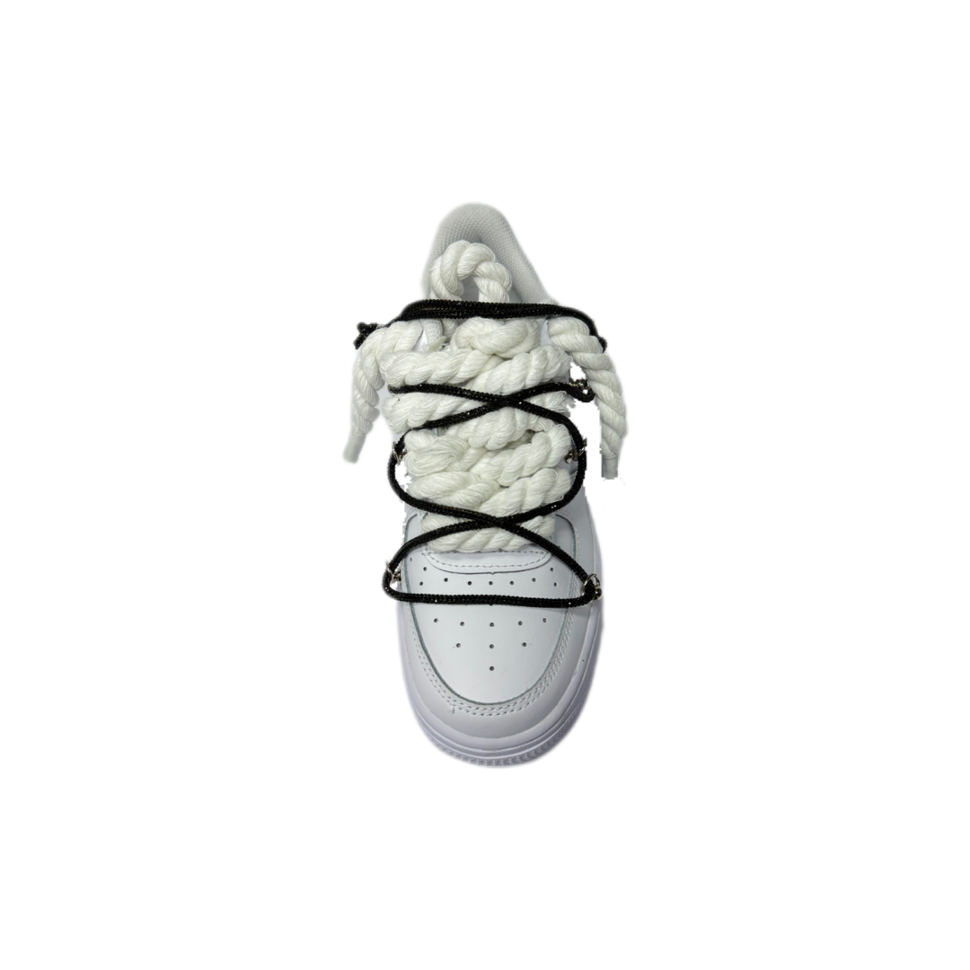 air force 1 white custom rope laces white mod off-white black