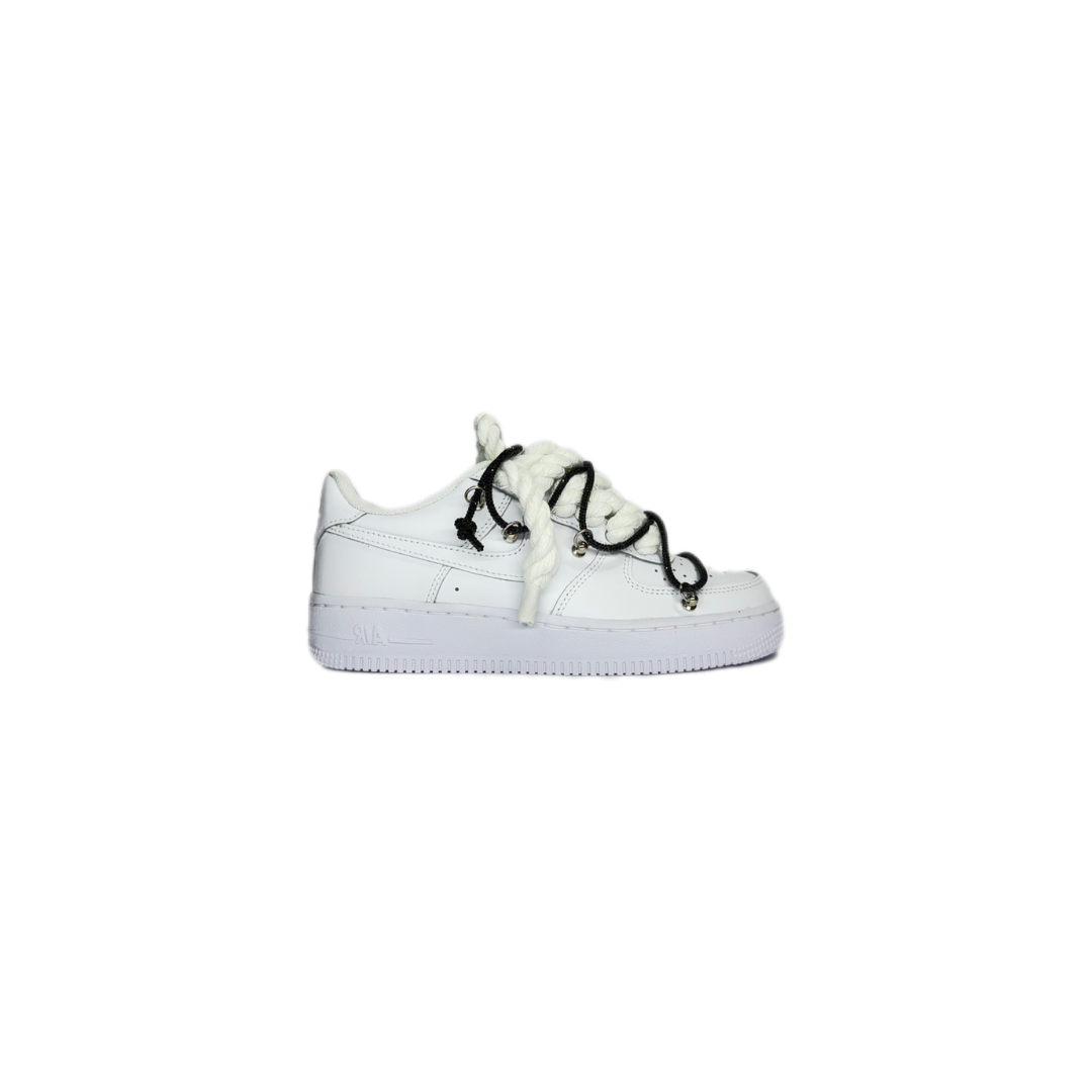 air force 1 white custom rope laces white mod off-white black