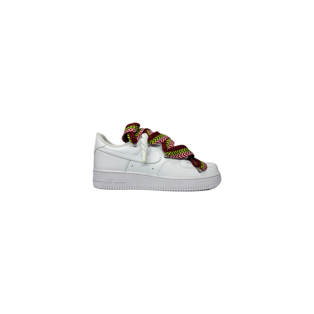 air force 1 white custom lanvin red green rope laces white