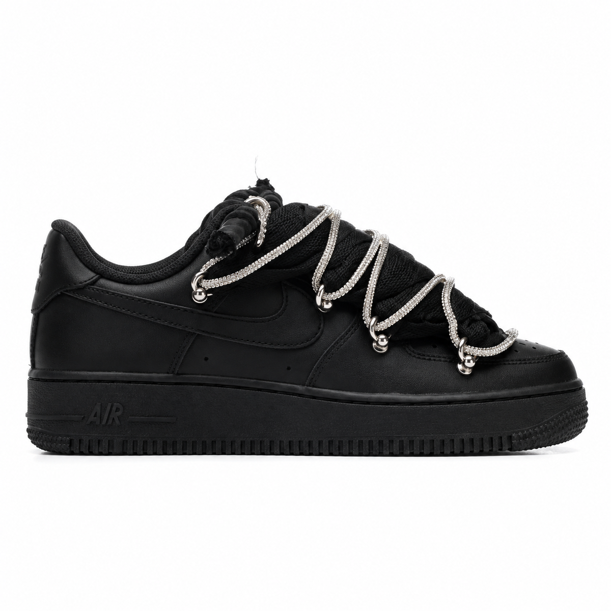air force 1 black custom rope laces black luxury
