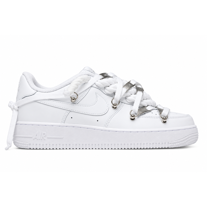 air force 1 white custom rope laces white tag